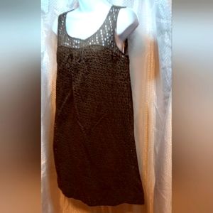 New York And Company, Cut Out, Sleeveless Mini Dress, Cotton Lined Brown Casual